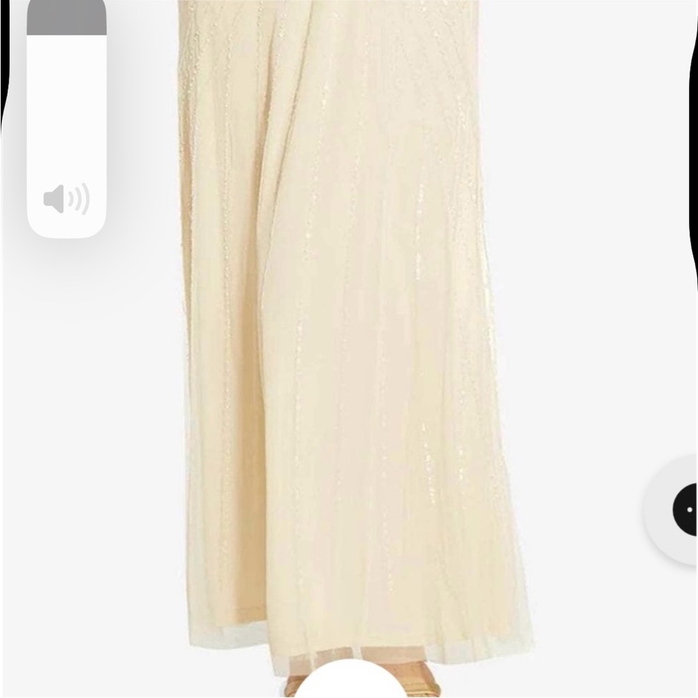 HP 🎀Adrianna Papell Cream Wedding Gown with Flutter Sleeves and V-Neck - Picture 8 of 16